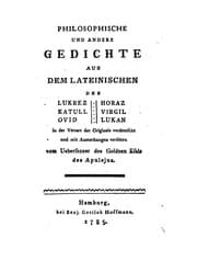 Tapa de Philosophische und andere Gedichte aus dem Lateinischen des Lukrez, Horaz, Katull, Virgil, Ovid ...
