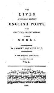 Tapa de the lives of the most eminent english poets with critical observations on ...