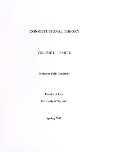 Tapa de Constitutional theory