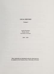 Tapa de Legal history
