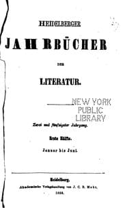 Tapa de Heidelberger Jahrbücher der Literatur