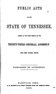 Tapa de Acts of the state of tennessee passed by the general assembly