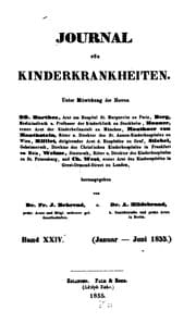 Tapa de Journal fuer Kinderkrankheiten