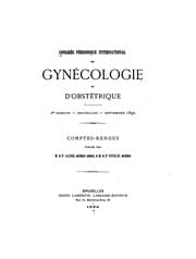 Tapa de Congrès périodique international de gynécologie et d'obstétrique, 1re session -- Bruxelles ...