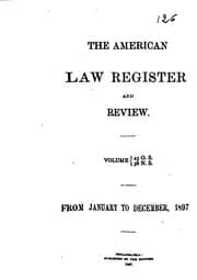 Tapa de The american law register and review