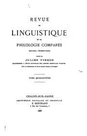 Tapa de Revue de linguistique et de philologie comparée