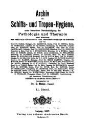 Tapa de Archiv fuer schiffs-und tropen-hygiene