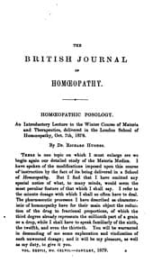 Tapa de The British Journal of Homoeopathy