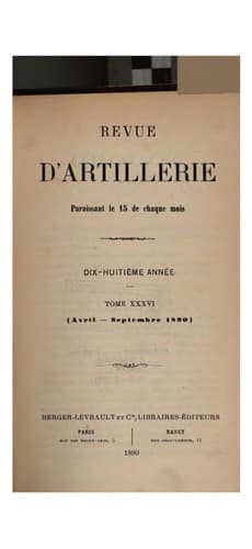 Tapa de Revue d'artillerie