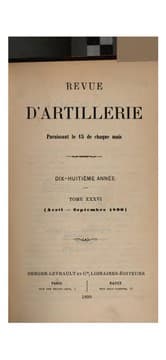 Tapa de Revue d'artillerie