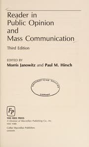 Tapa de Reader in public opinion and mass communication