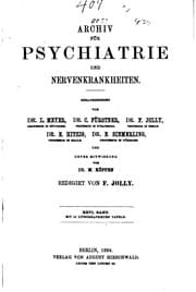 Tapa de Archiv fuer psychiatrie und nervenkrankheiten