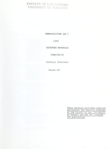 Tapa de Communications law I : materials, 1986