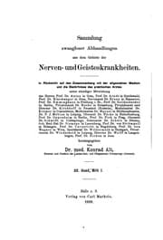 Tapa de Sammlung zwangloser Abhandlungen aus dem Gebiete der Nerven- und Geisteskrankheiten