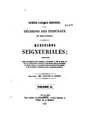 Tapa de Lower-Canada Reports, [1848-1867].