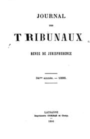 Tapa de Journal des tribunaux et revue judiciaire
