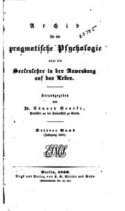 Tapa de Archiv für die pragmatische Psychologie