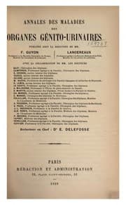 Tapa de Annales des maladies des organes génito-urinaires