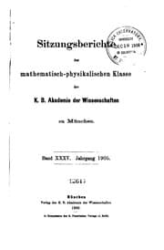Tapa de Sitzungsberichte der mathematisch-physikalischen classe der k.b. akademie der wissenschaften zu ...