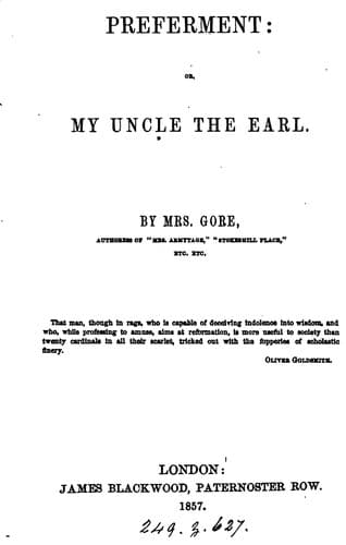 Tapa de Preferment; or, My uncle the earl