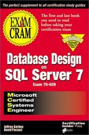 Tapa de MCSE database design on SQL Server 7 exam cram