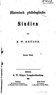 Tapa de Historisch philologsiche Studien
