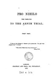 Tapa de Pro nihilo. The prelude to the Arnim trial