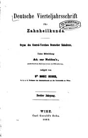 Tapa de Deutsche vierteljahrsschrift fuer zahnheilkunde