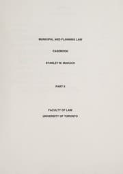 Tapa de Canadian municipal and planning law