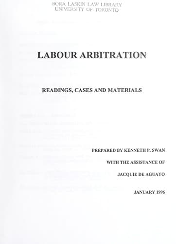 Tapa de Labour arbitration
