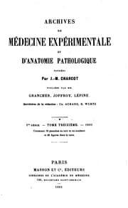 Tapa de Archives de médecine expérimentale et d'anatomie pathologique