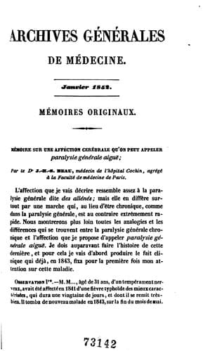 Tapa de Archives generales de medecine