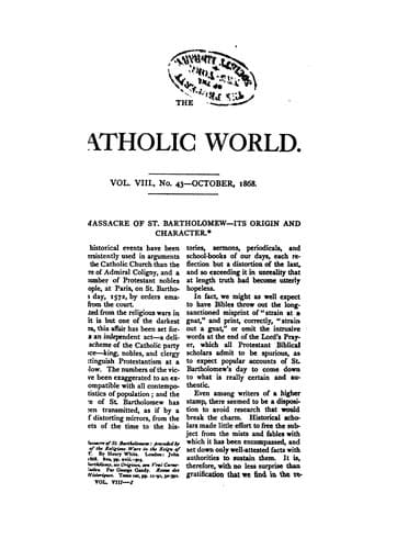 Tapa de New Catholic World