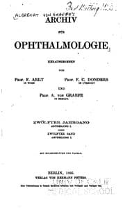 Tapa de Albrecht von Graefe's Archiv fuer Ophthalmologie