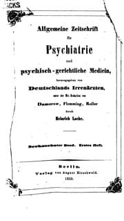 Tapa de Allgemeine Zeitschrift fuer Psychiatrie und Psychischgerichtliche Medizin