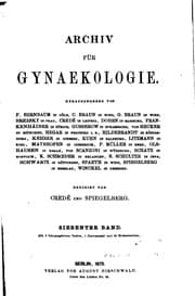 Tapa de Archiv fuer gynaekologie