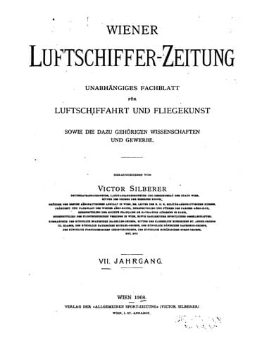 Tapa de Wiener Luftschiffer-zeitung