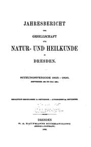 Tapa de Gesellschaft fur natur- und heilkunde in dresden
