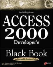 Tapa de Access 2000 developer's black book