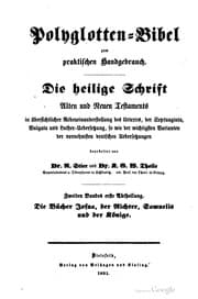 Tapa de Polyglotten-Bibel zum praktischen Handgebrauch