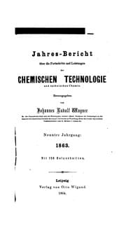 Tapa de Jahresbericht uber die Fortschritte der chemischen Technologie fur Fabrikanten Hutten und ...