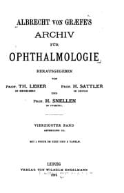 Tapa de Albrecht von Graefe's Archiv fuer Ophthalmologie