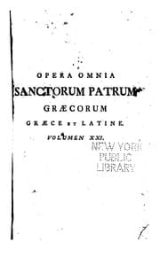 Tapa de Opera omnia sanctorum patrum graecorum: graece et latine