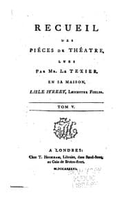 Tapa de Recueil des piéces de théatre