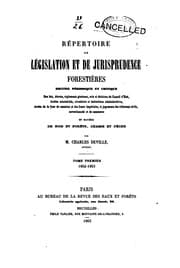 Tapa de Répertoire de législation et de jurisprudence forestières: recueil ...