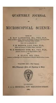 Tapa de Quarterly Journal of Microscopical Science