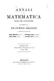 Tapa de Annali Di Matematica Pura Ed Applicata