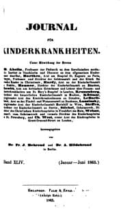 Tapa de Journal fuer Kinderkrankheiten