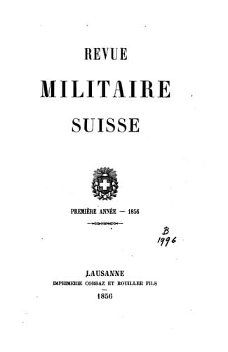 Tapa de Revue militaire suisse