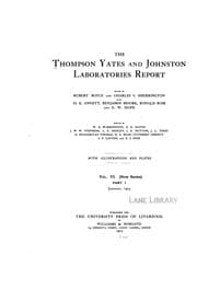 Tapa de Thompson Yates and Johnston Laboratories report. v. 6 pt. 1-2, 1905